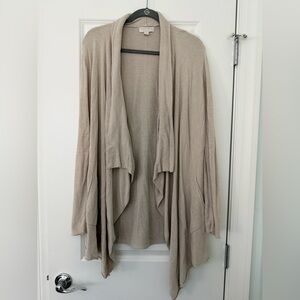Barefoot Dreams Grey/Beige Open Front Cardigan Sweater Size Small/Medium